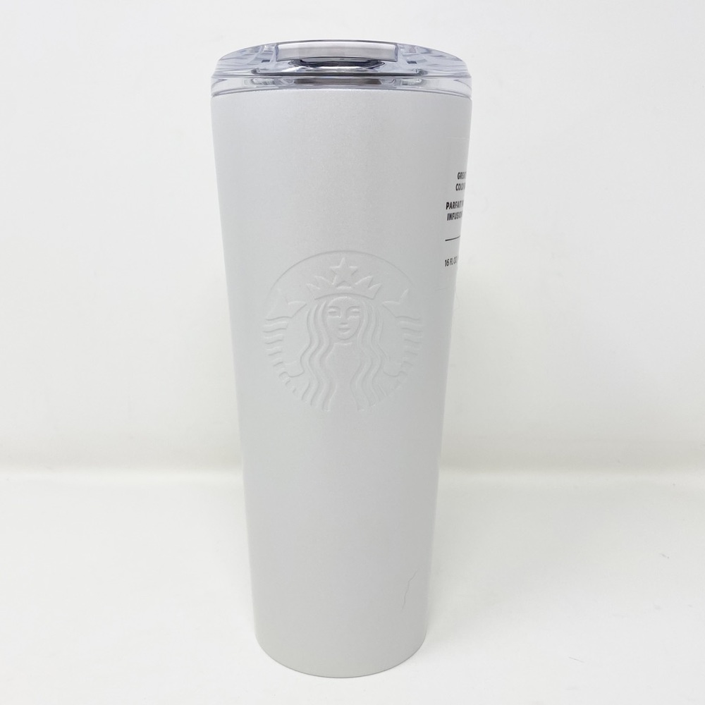 STARBUCKS Pearl White Shimmer Stainless Steel Cold Brew Tumbler - Picture 10 of 11